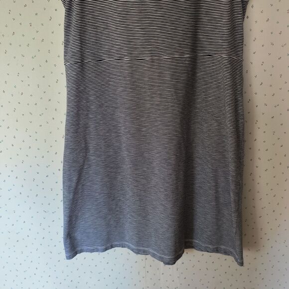 Talbots Sleeveless Dress 2X Black White Striped A-Line Coastal Lounge Activewear - Picture 11 of 13